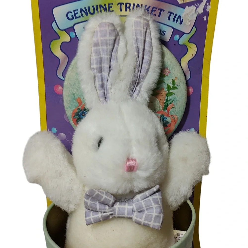 Dan Dee Soft Expressions Bunny‎ Rabbit Plush With Keepsake Collectors Tin Easter